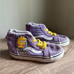 Vans Kids Purple and Yellow “Lisa Simpson” High-Top Sneakers